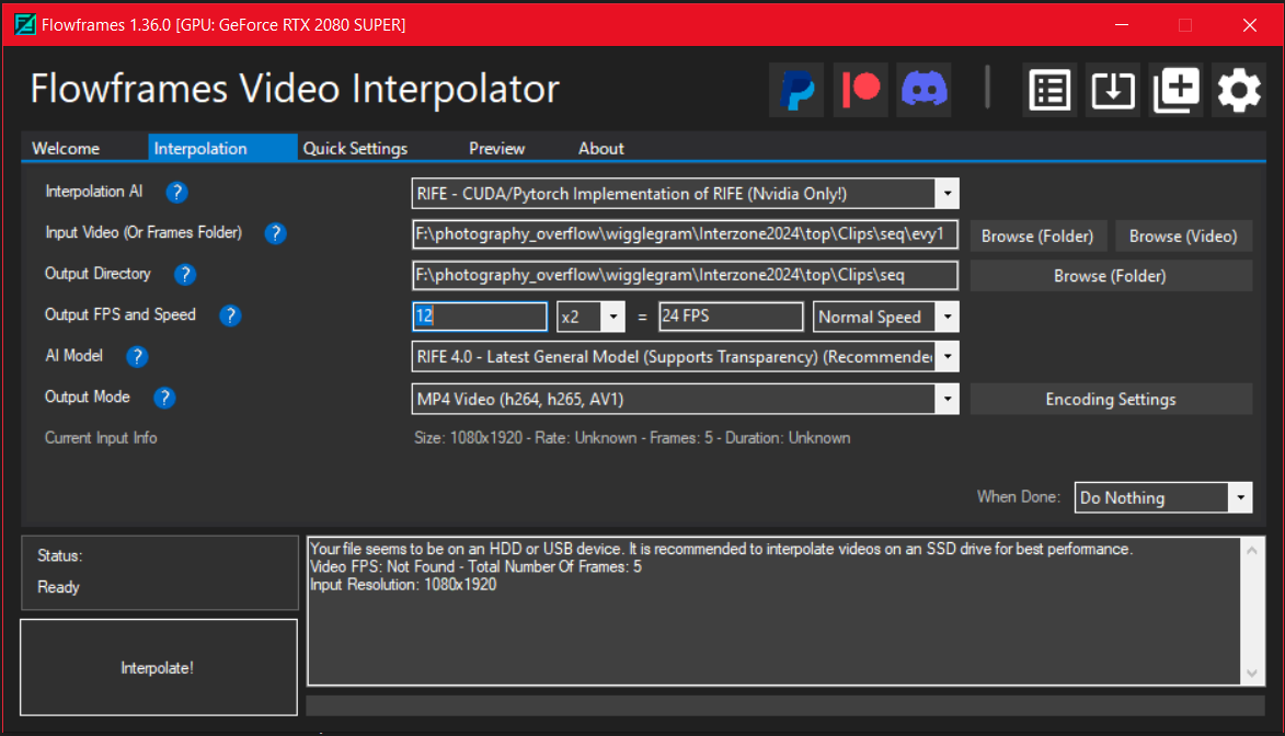 Flowframes screenshot